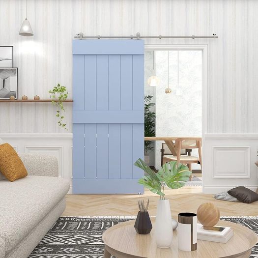 6FT 183cm Sliding Barn Door Hardware Kit Stainless Steel Track Rail