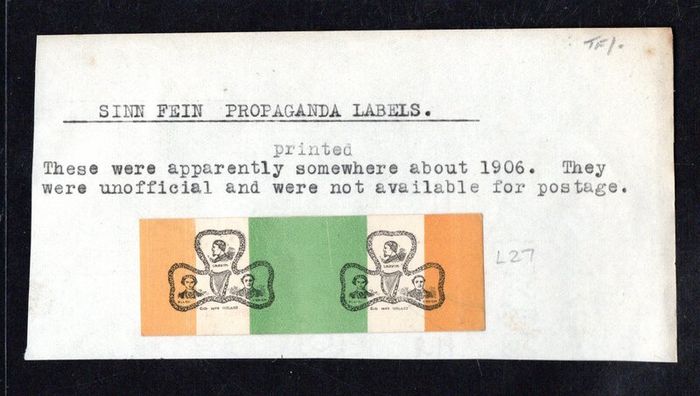 1916 Ireland Manchester Martyrs se tenant pair political label fine mint