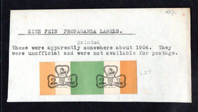 1916 Ireland Manchester Martyrs se tenant pair political label fine mint