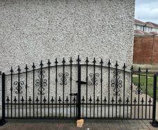 Galvanised Steel Black Entrance Gate