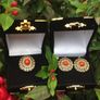 Antique 18 ct Gold Coral and Pearl Ring and Earrings Image 3