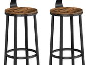 _set of 2 bar stools, kitchen chairs with sturdy metal frame