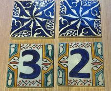 Rustic Handmade Door Number Tiles (4)