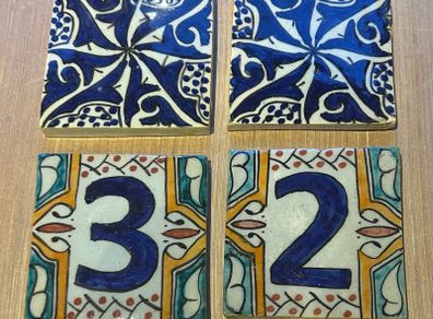 Rustic Handmade Door Number Tiles (4)