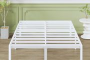 High White King Size Bed Frame 5ft with Rounded Corners, Heavy Duty Metal Bed Frames King Size with Steel Slats, 46 cm High, Ample Space Under-bed, Noise Free, Easy Assembly