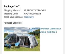 Cayman air awning for mid size campervans