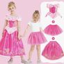 Girls Princess Costume pink and blue, 6 Pieces Image 4