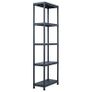 Storage Shelf Racks 5 pcs Black 125 kg 60x30x180 cm Plastic Image 2