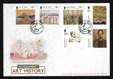 2010 Isle of Man Interment Art History (1st series) Commemorative Stamps First Day Cover (FDC)