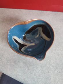 Blue Blue Marble Large Sauce Boat TERRYBAUN POTTERY Co. mayo Ireland.