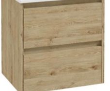 Sonas Source 500 2 drawer vanity with basin Natural Oak,white,black