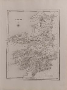 Kerry 1837 Antique Map Including Baronies