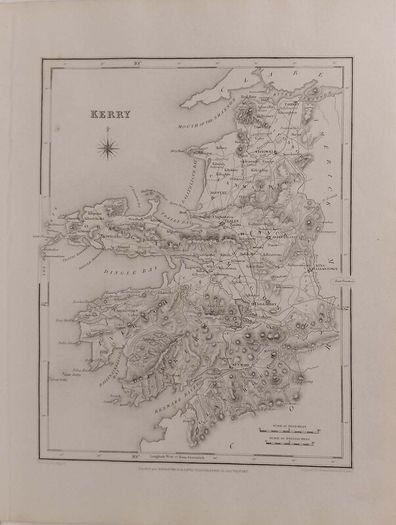 Kerry 1837 Antique Map Including Baronies