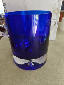 Stockholm by Block Cobalt Blue Crystal Ice Bucket / vase