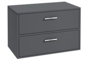 Clearance: Finland 80cm Unit with Counter Top Chrome Handle Matt Midnight Grey