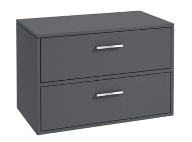 Clearance: Finland 80cm Unit with Counter Top Chrome Handle Matt Midnight Grey