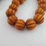 Antique African Orange Melon Shape Glass Beads Strand Necklace Image 3