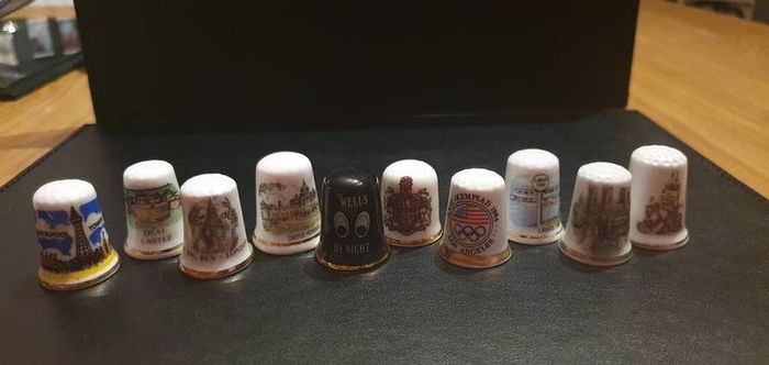 Assortment of Fine Bone China Thimbles British Cities & An Odd Country or 2