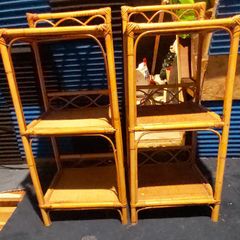 Vintage Bamboo Bedside Tables 1970s