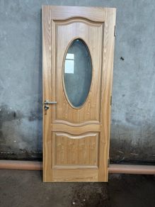 Veneer Oak Interior Doors with oval glass panel