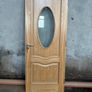 Veneer Oak Interior Doors with oval glass panel Image 2