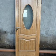 Veneer Oak Interior Doors with oval glass panel