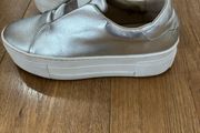 Mint Velvet Silver Platform Trainers Size 5