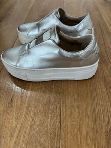 Mint Velvet Silver Platform Trainers Size 5