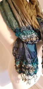 East Silk Scarf Blue/Green/Lime