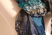 East Silk Scarf Blue/Green/Lime