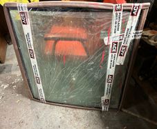 Takeuchi front cab glass for tb125,tb135,tb145 for 2002 to 2008 models
