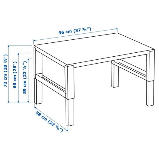 DESK IKEA PAHL desk 128cm X 58cm X (72cm/66cm/59cm)
