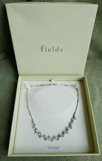 Fields Sterling Silver 925 Cubic Zirconia Necklet l16" 20,93g