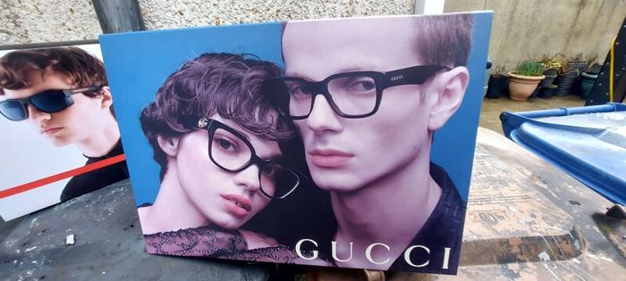 2 x glasses advertising double sided showcards displays items,,nice condition, well known brands , sold as seen ,