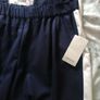 NEW Zara Navy Trousers with Cream Strip Image 3