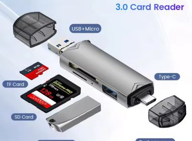 6-in-1 Multi-Functional Flashcard Adapter