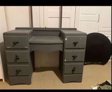 1930s Art Deco waterfall vanity desk