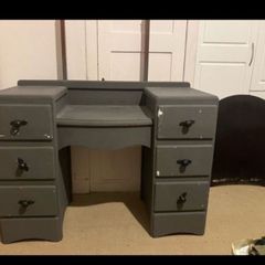 1930s Art Deco waterfall vanity desk