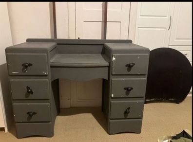 1930s Art Deco waterfall vanity desk