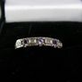 9ct Gold Amethyst & Diamond Half Eternity Ring Size N, 2g, Fully Hallmarked Image 2