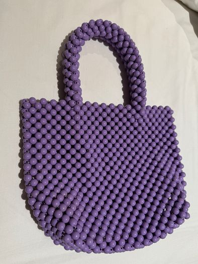 Purple Acrylic Beaded Tote Bag!