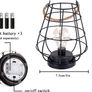 Hanging Battery Lamp, 22cm High Cage Table Lamp Decorative Lamp Battery Powered, Accent Cordless Light Bedside Battery Lamp for Home Living Room Bedroom Kitchen Wedding Home Hallway(Black) Image 2