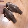 Clarks Mauve Taupe Suede Studded Ankle Strap Block Heels 4UK/37EU Image 7