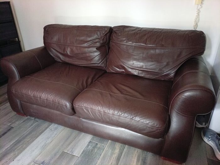two seater leather sofa
