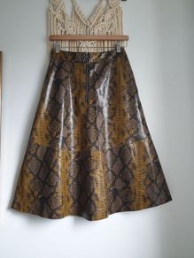 Zara Snake Print Faux Leather Skirt Size S