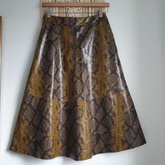 Zara Snake Print Faux Leather Skirt Size S