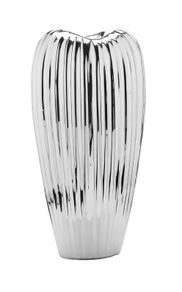 Ribbed Electroplated Ceramic Vase - Large