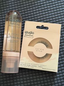 Studio london by Superdrug setting mist and cat eye lashes new