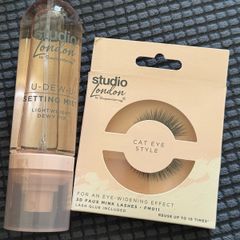 Studio london by Superdrug setting mist and cat eye lashes new