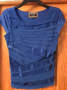 Ladies Principles royal blue layer effect top size 12